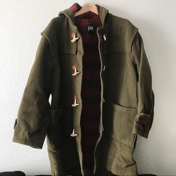 GAP Other - 90’s Gap Olive Green Wool Long Coat